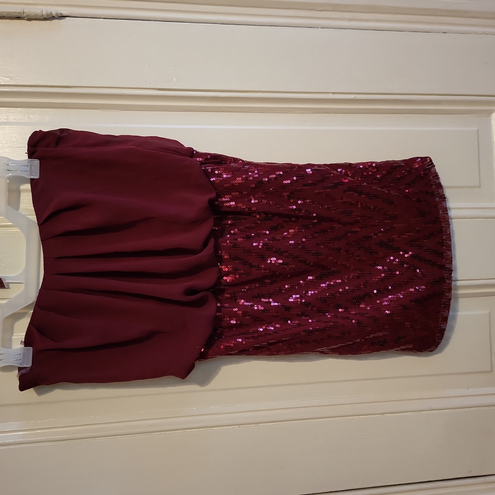 Roberta Dark Red Mini Strapless Party Dress